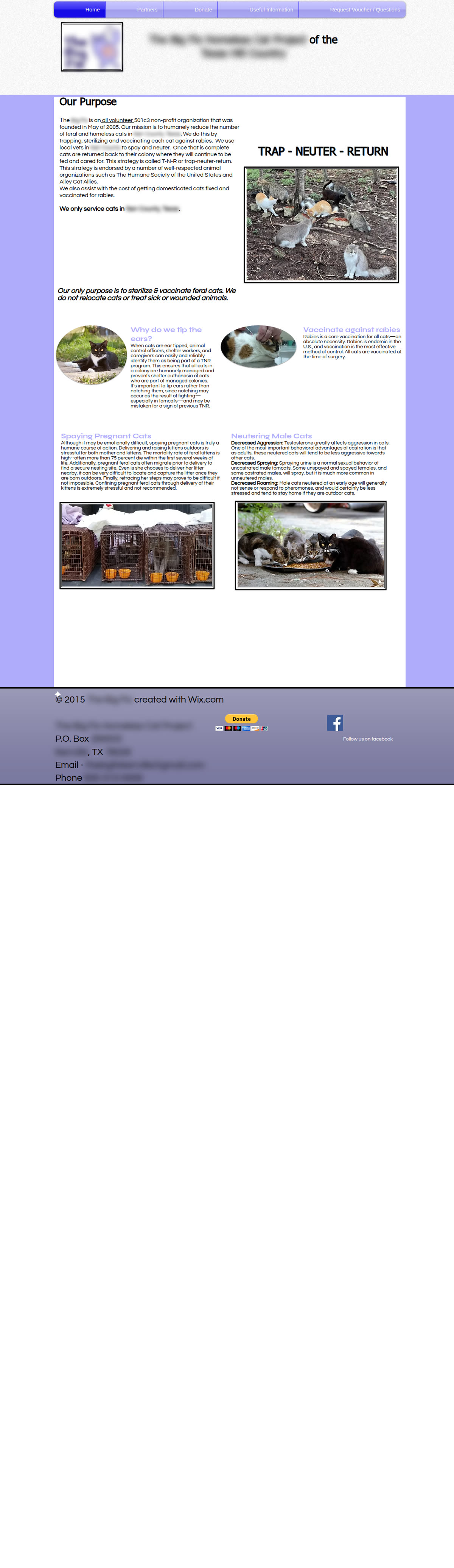 A cat rescue's website before the refresh